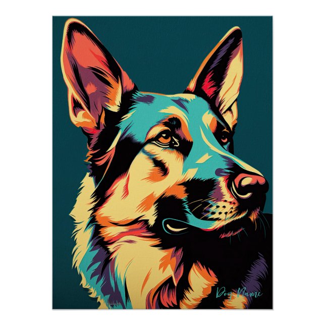 Pôster German Shepherd Dog 002 - Bruno Pokopen (Frente)