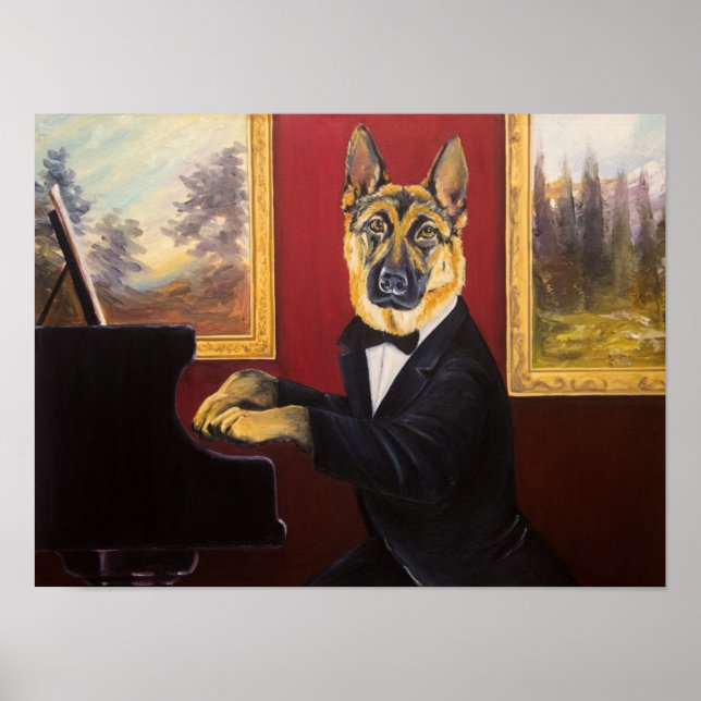 Poster German shepherd | Piano Waltz (Frente)