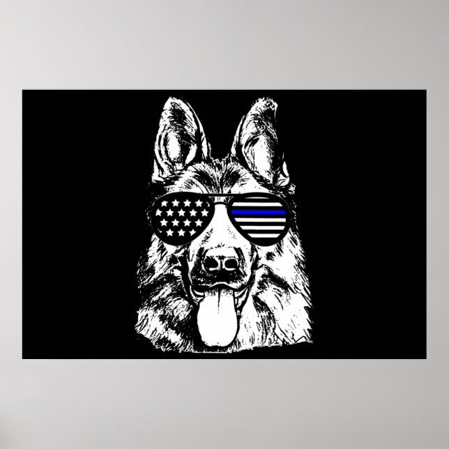 Poster German Shepherd Police Officer Police Dog (Frente)