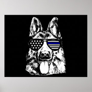 Poster german shepherd Policial Cachorro Policial