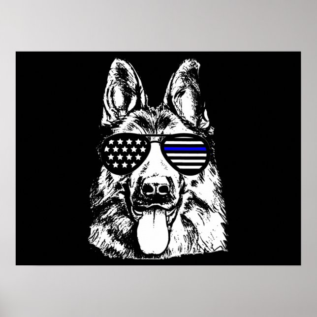 Poster German shepherd Policial Cachorro Policial (Frente)