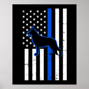 Poster german shepherd Policial Cão K9 Patriótico
