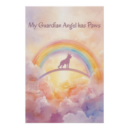 Pôster German Shepherd Rainbow Bridge Memorial Art