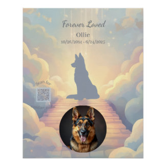 Pôster German Shepherd Rainbow Bridge Poster