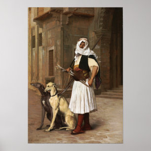 Poster Gérôme - Arnaut Com Dois Cães Whippet 1867