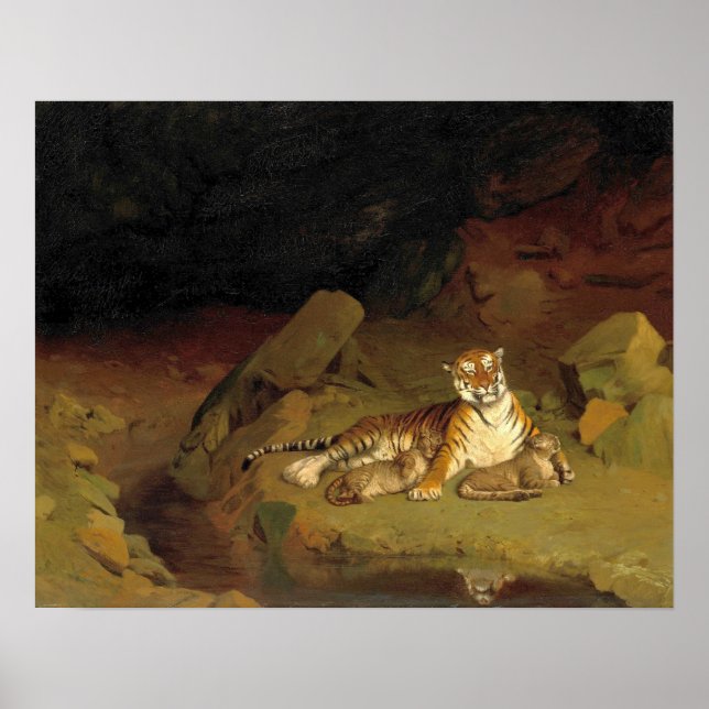Poster Gérôme - Tigre e Filhotes (Frente)