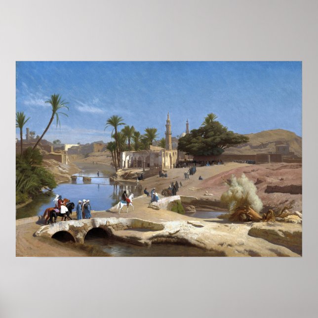 Poster Gérôme - Vista de Medinet El Fayoum (Frente)
