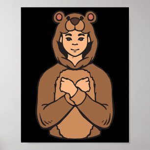 Poster Gesto de Mão Animal Surdo Audição Perde Awarenes