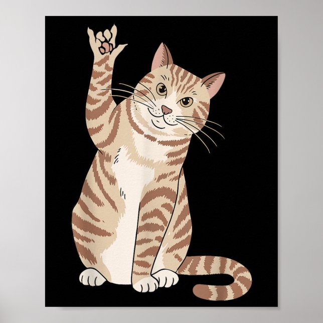 Poster Gesto De Mão Bonita Asl Asl Audição Perda Surda (Frente)