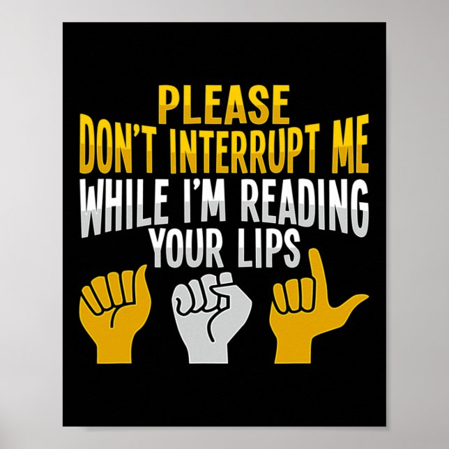 Poster Gesto manual da ASL Audição surda Perda de Consciê (Frente)