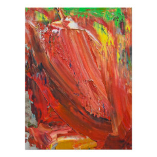 Pôster Gesto Vertical Abstrato em Vermelho