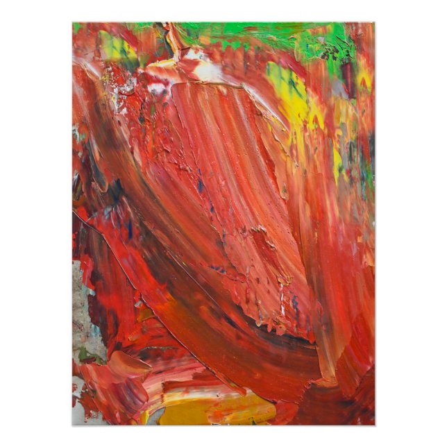 Pôster Gesto Vertical Abstrato em Vermelho (Frente)