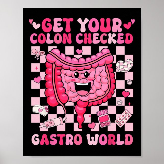 Poster Get Your Colon Checked Gastro World Gi Tech Nurse  (Frente)