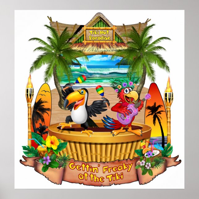 POSTER GETTIN' FREAKY AT THE TIKI (Frente)