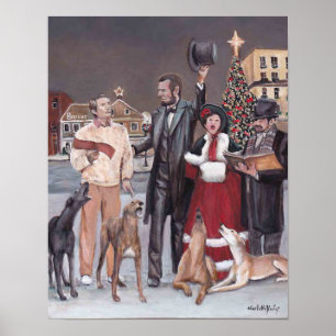Poster Gettysburg Christmas II Greyhound Dog Art Print