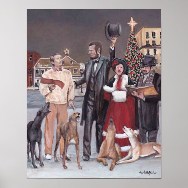 Poster Gettysburg Christmas II Greyhound Dog Art Print (Frente)
