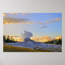 Poster Geyser Castle ao Pôr-do-Sol, Parque Nacional de Ye