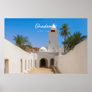 Poster Ghadames, Líbia - Mesquita Branca