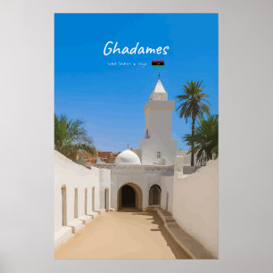 Poster Ghadames, Líbia - Mesquita Branca