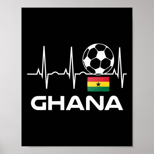 Poster Ghana Footbyll Jersey Shirt Men Women Footbyll Gif (Frente)