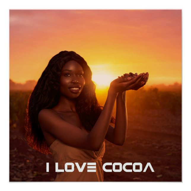 PÔSTER GHANA - I LOVE COCOA (Frente)