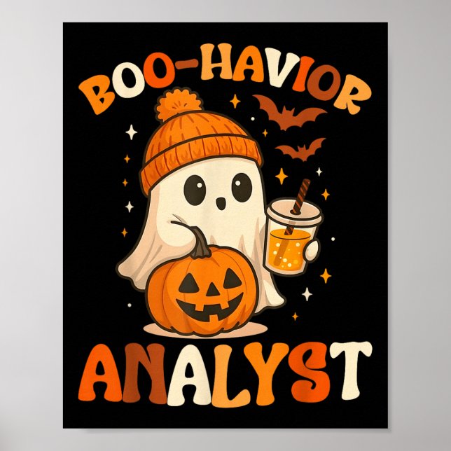 Poster Ghost Boo Havior Yst Funny Halloween Behavior Ther (Frente)