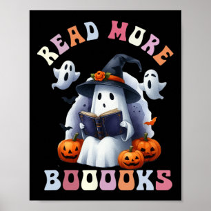 Poster Ghost Book Bonito Leia Mais Livros Engraçado Profe