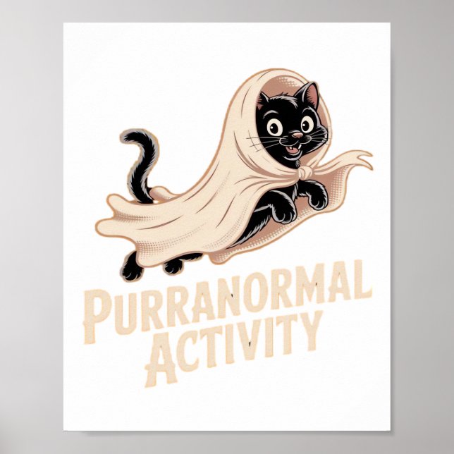 Poster Ghost Cat Classic T-Shirt (Frente)