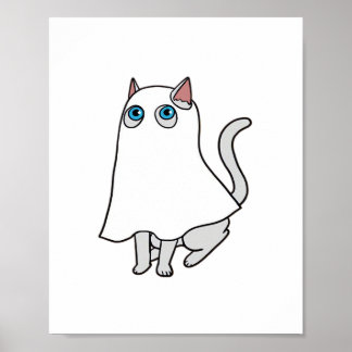 Poster Ghost Cat Classic T-Shirt_1
