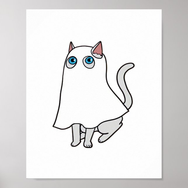 Poster Ghost Cat Classic T-Shirt_1 (Frente)