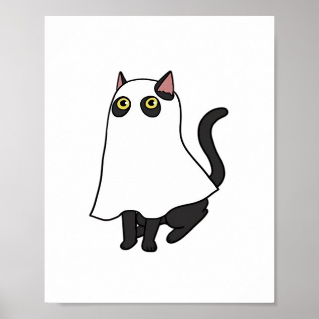 Poster Ghost Cat Classic T-Shirt_2 (Frente)