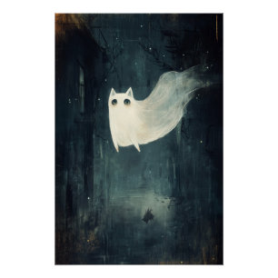 Pôster Ghost Cat Halloween