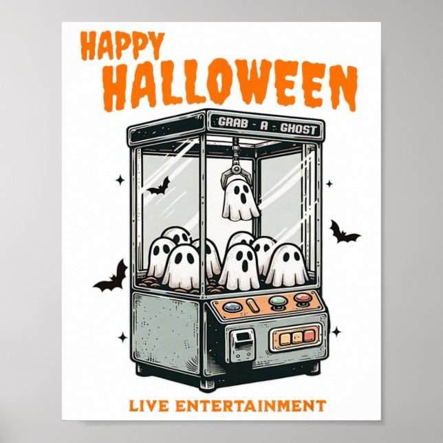 Poster Ghost Claw Game Happy Halloween (Frente)