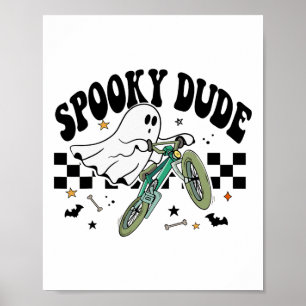 Poster Ghost Cyclical Bike Retro Halloween Party C