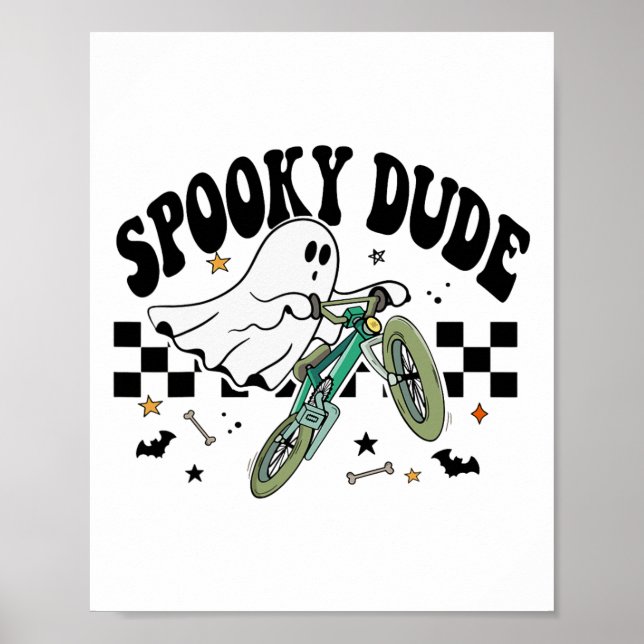 Poster Ghost Cyclical Bike Retro Halloween Party C (Frente)