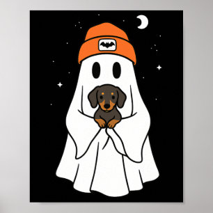 Poster Ghost Dachshund Doxie Amante de os animais Hallowe