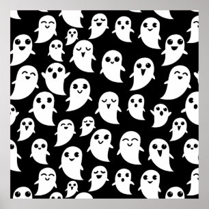 Poster Ghost de Cartoons de Halloween do "Cute Boo"