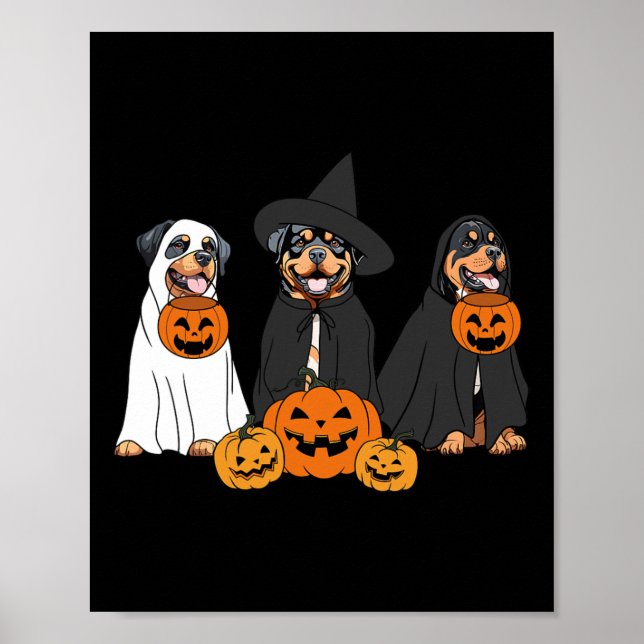 Poster Ghost E Witch Rottweiler (Frente)