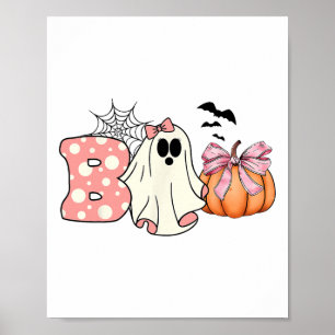 Poster Ghost Floral Boo Halloween Boy Ghost Spo