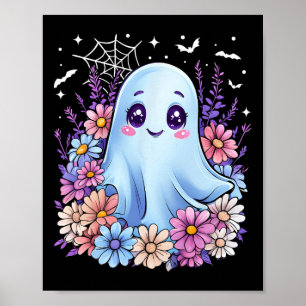 Poster Ghost Flower Flower Halloween Menina Mulher Spo