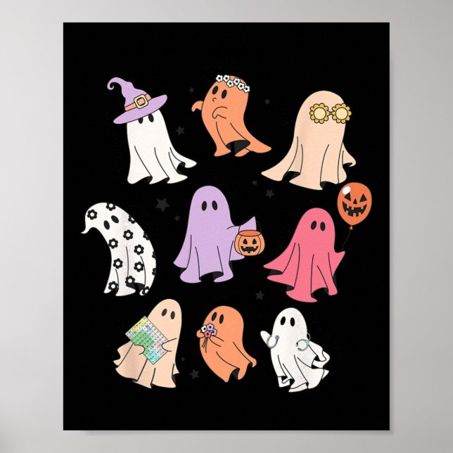 Poster Ghost Friends Halloween AAC SLP Speech Langu (Frente)