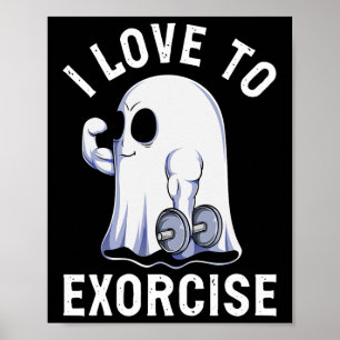 Poster Ghost Funny Gym Workout Criador de Portes Humor Sp