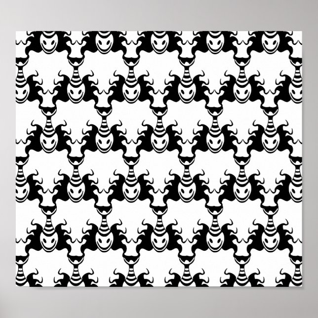 Poster Ghost Genie Saindo da Lâmpada Padrão Invisível (Frente)