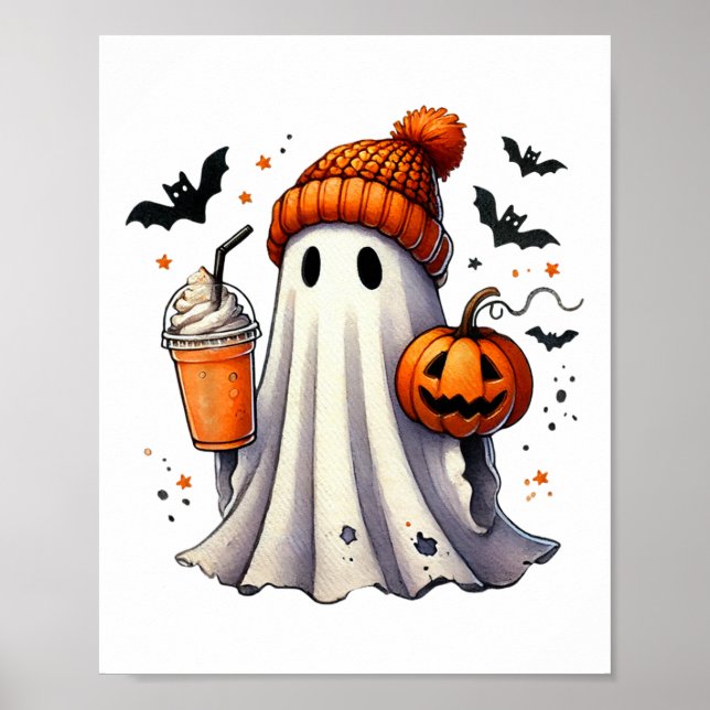 Poster Ghost Ghost Coffee Halloween Ghost Ice Cof (Frente)