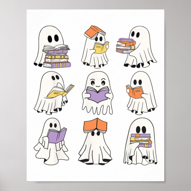 Poster Ghost Ghost Cole Leitura Livros Dias de as Bruxas  (Frente)
