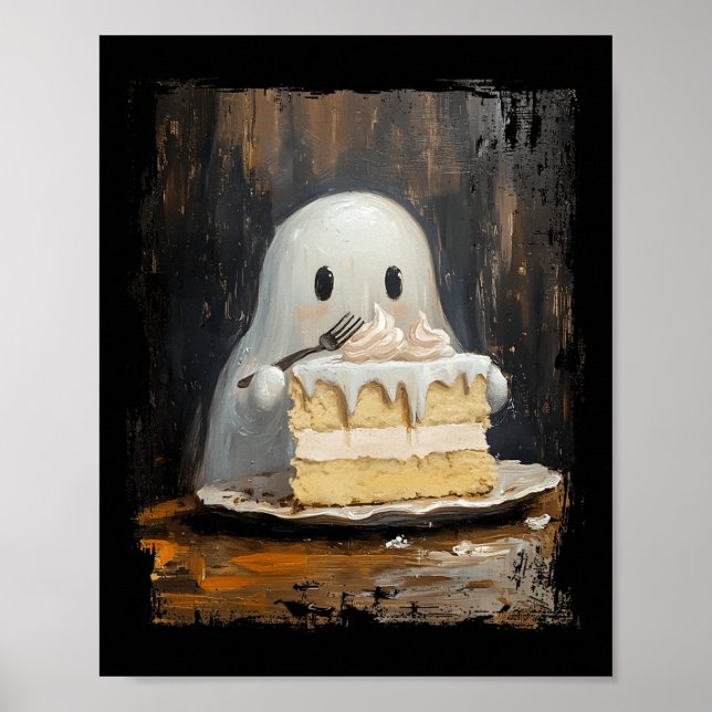 Poster Ghost Ghost Eating Cake Comida L (Frente)