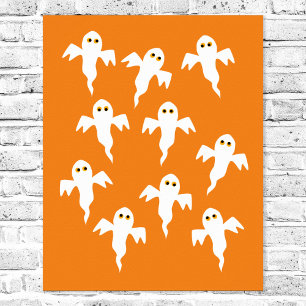 Poster Ghost Halloween Orange