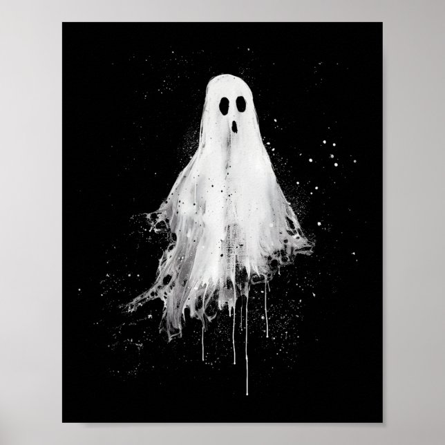 Poster Ghost Horror Spooky Assustador Gótico do Dia das B (Frente)