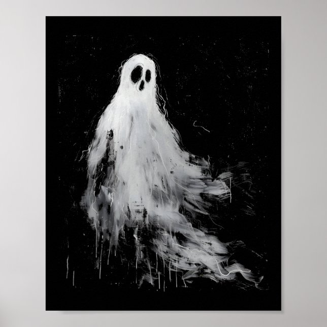 Poster Ghost Horror Spooky Assusty Halloween Grunge Aesth (Frente)