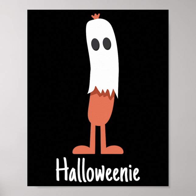 Poster Ghost Hot Dog Halloweenie Figurume Divertido Comid (Frente)